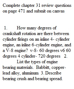 Chapter 31 Assignment